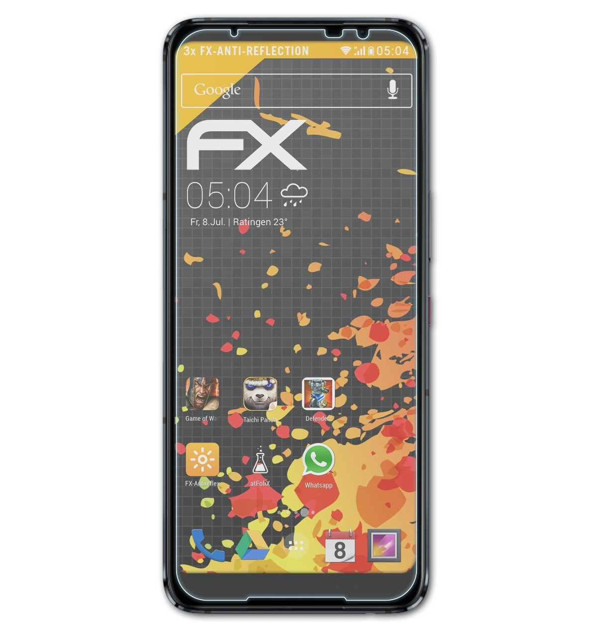 ATFOLIX 3x FX-Antireflex 5s) Asus ROG Phone Displayschutz(für
