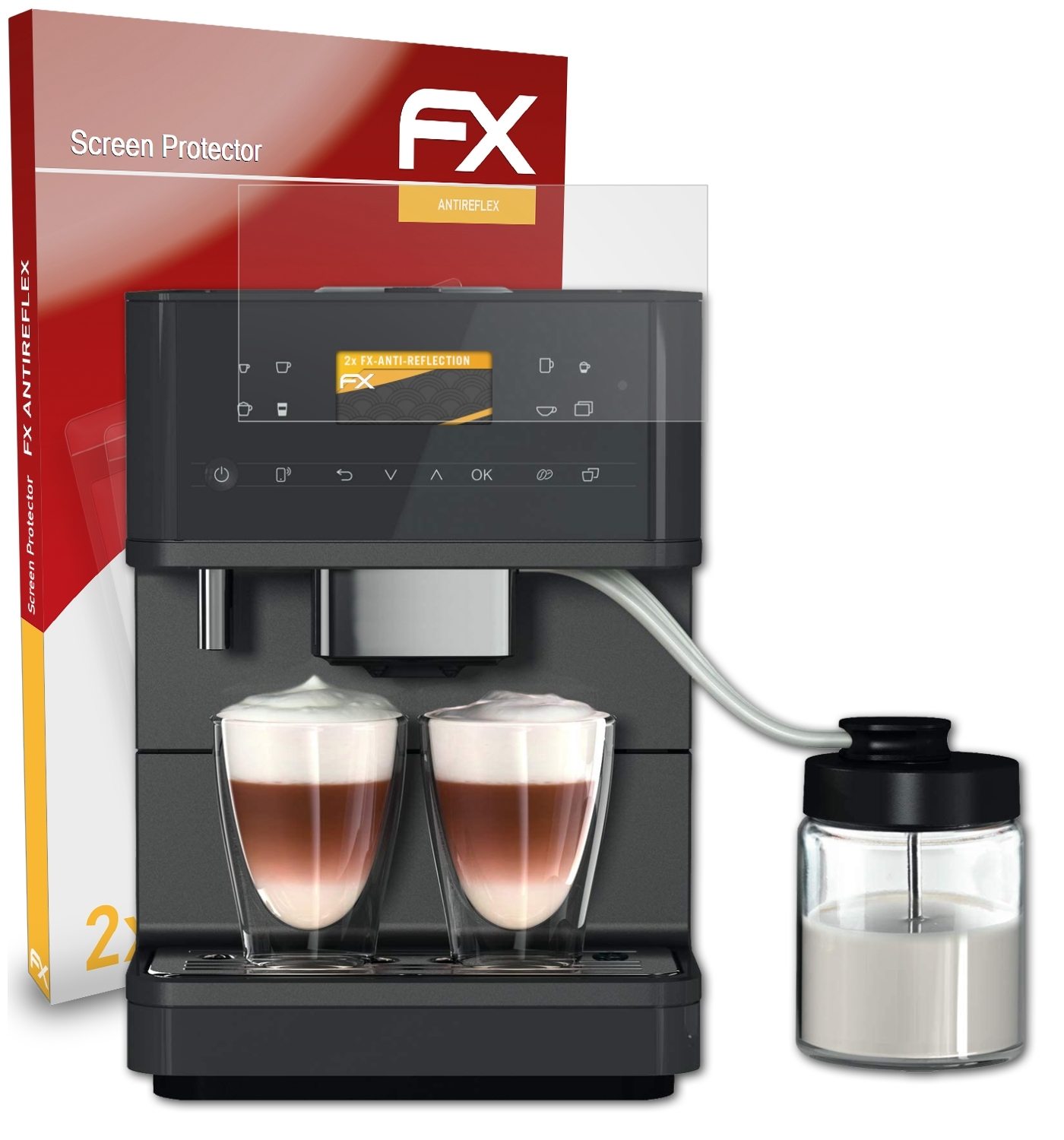 ATFOLIX 2x FX-Antireflex Displayschutz(für Miele CM MilkPerfection) 6560