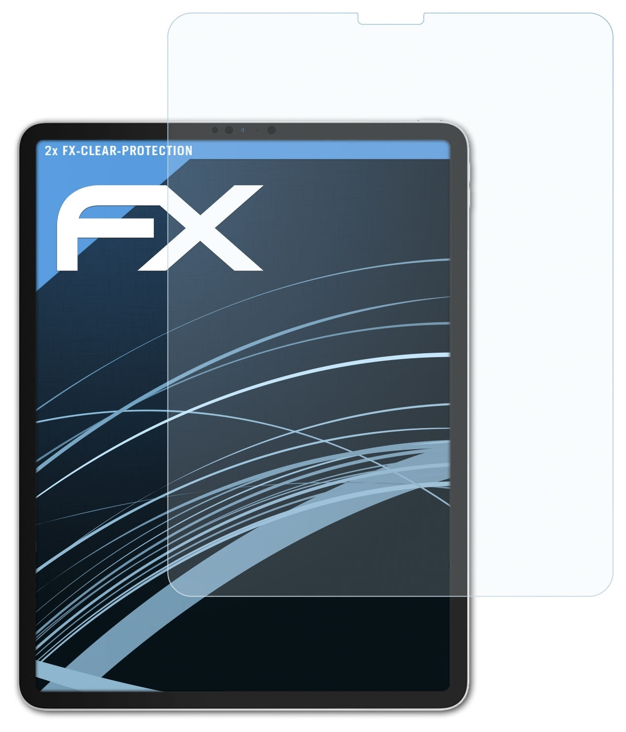 ATFOLIX 2x FX-Clear Displayschutz(für iPad Pro 12.9 Apple (2018))