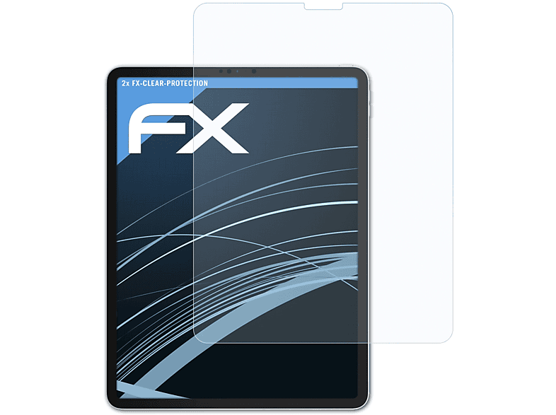 ATFOLIX 2x FX-Clear Displayschutz(für Apple iPad Pro 12.9 (2018))