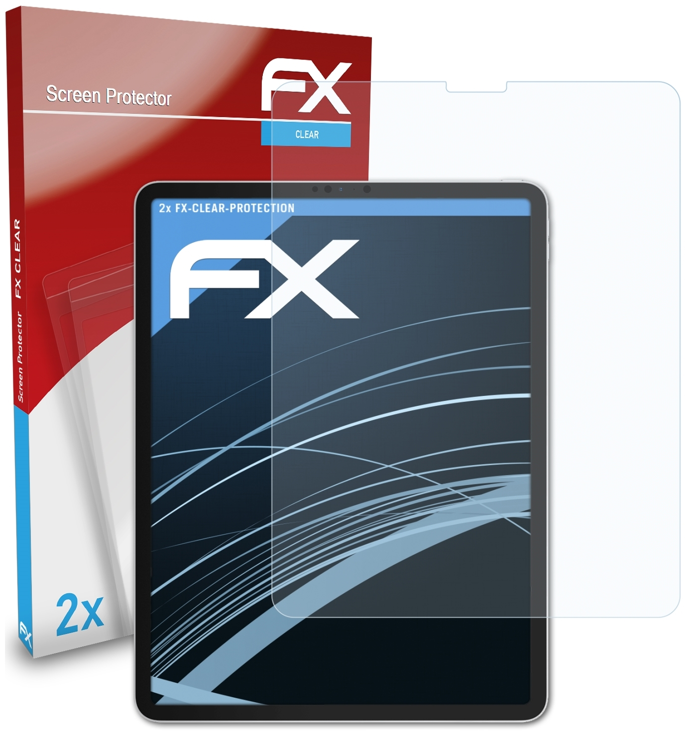 2x iPad Displayschutz(für Pro Apple FX-Clear (2018)) ATFOLIX 12.9