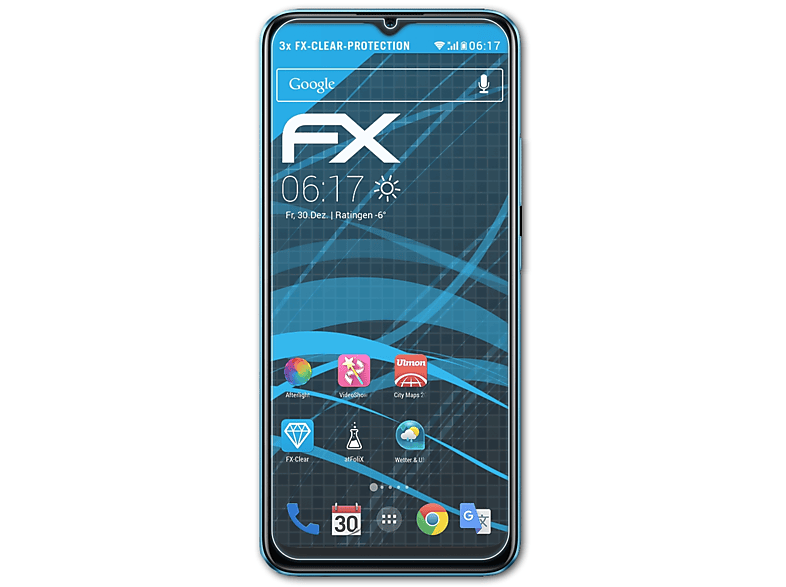 ATFOLIX 3x FX-Clear Displayschutz(für Realme C21)