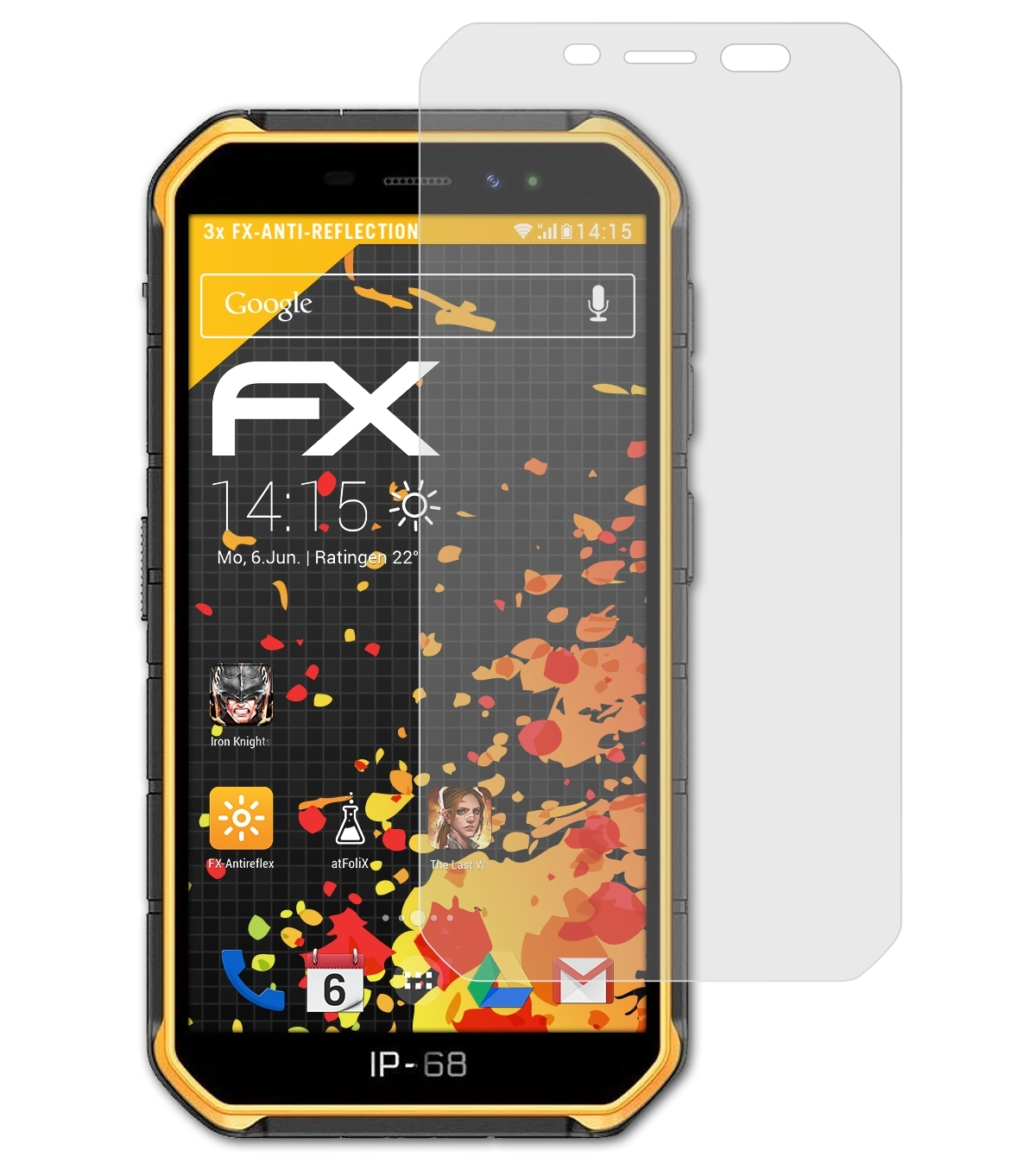 ATFOLIX 3x Pro) FX-Antireflex Displayschutz(für Armor Ulefone X7
