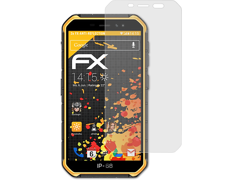 Displayschutz(für FX-Antireflex X7 ATFOLIX Ulefone Armor Pro) 3x
