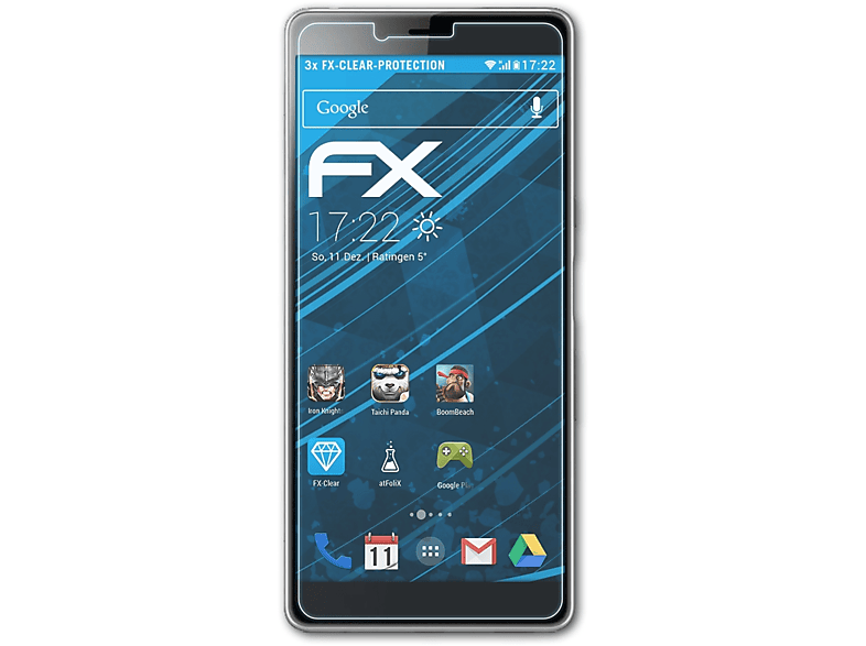 ATFOLIX 3x FX-Clear Xperia Sony L3) Displayschutz(für