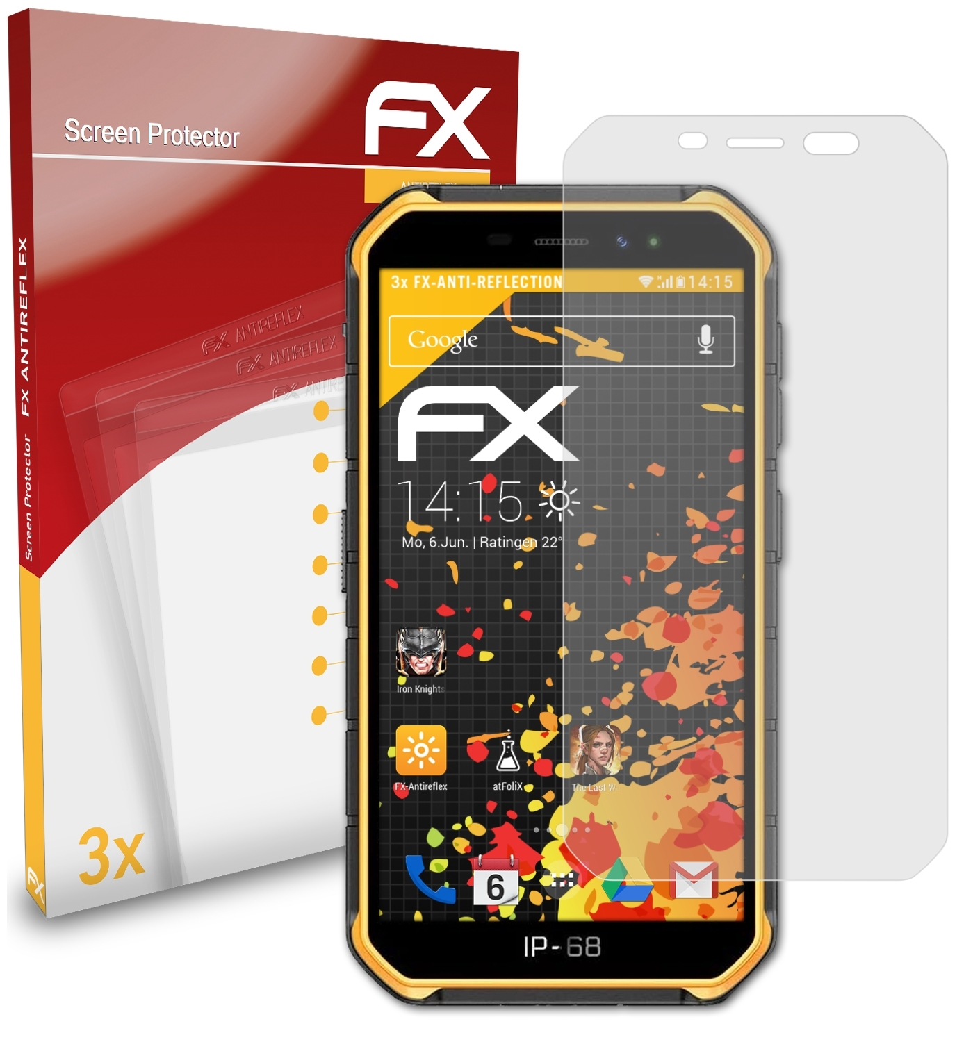 ATFOLIX 3x FX-Antireflex Displayschutz(für Ulefone Armor X7 Pro)