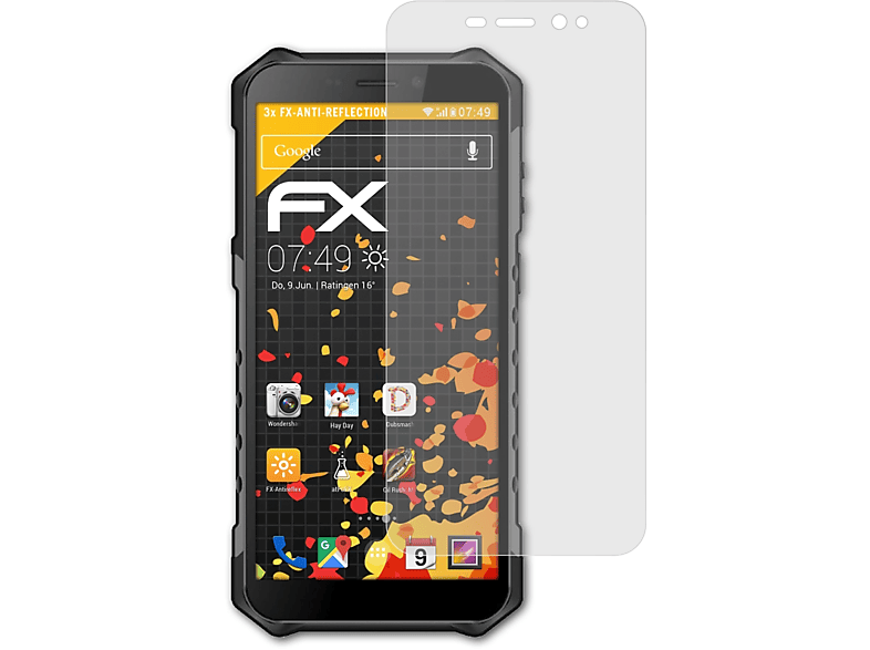 ATFOLIX 3x FX-Antireflex Displayschutz(für Ulefone Armor X3)