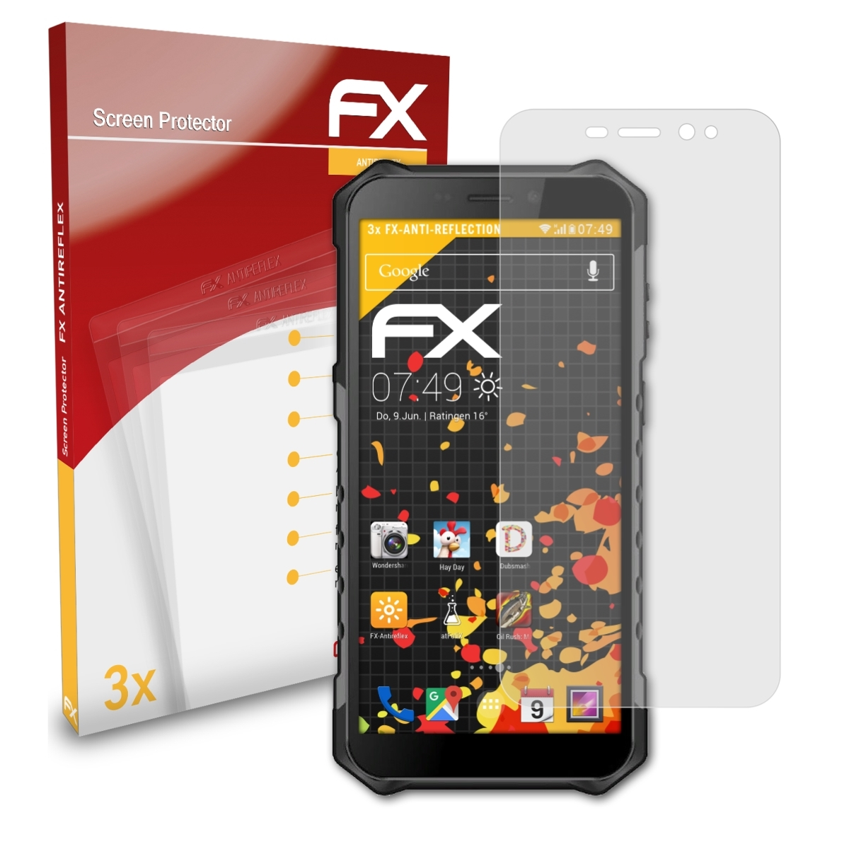 Armor Displayschutz(für 3x X3) Ulefone FX-Antireflex ATFOLIX