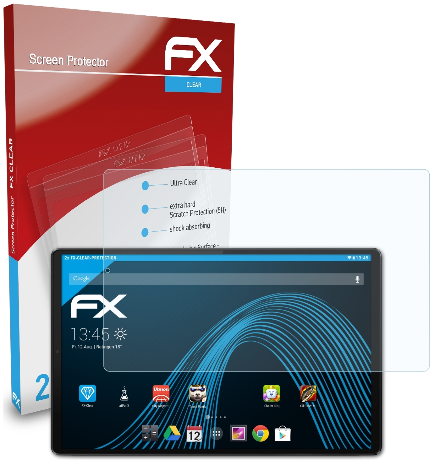 ATFOLIX 2x FX-Clear Tab Generation)) FHD M10 (2. Smart Displayschutz(für Lenovo Plus