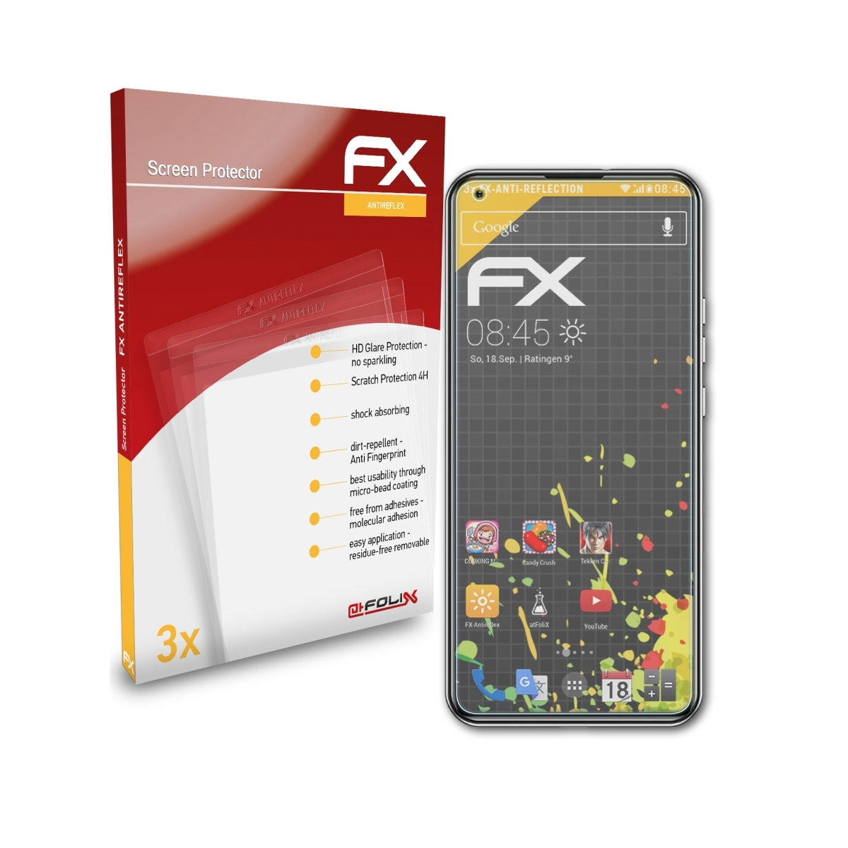 ATFOLIX 3x FX-Antireflex N30) Displayschutz(für Doogee