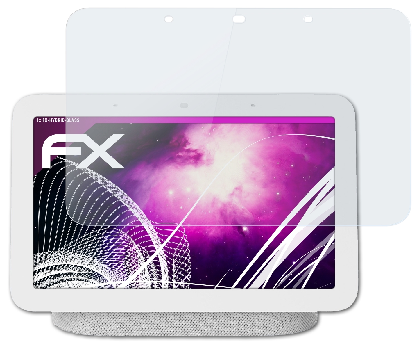 ATFOLIX FX-Hybrid-Glass Schutzglas(für Google Nest Generation)) (2. Hub