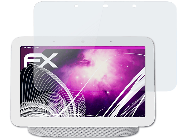 ATFOLIX FX-Hybrid-Glass Schutzglas(für Google (2. Nest Hub Generation))