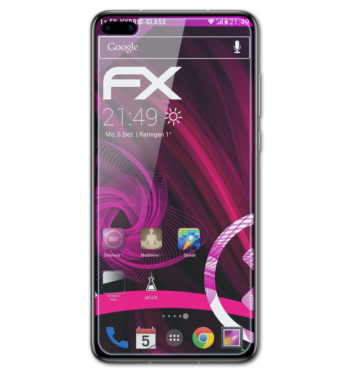 ATFOLIX FX-Hybrid-Glass Schutzglas(für Huawei P40 (Fullcover))