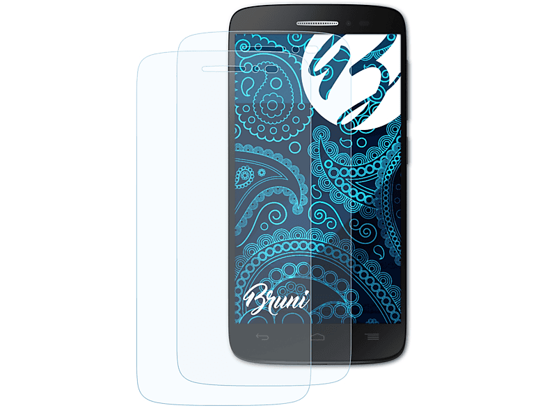BRUNI 2x Basics-Clear Schutzfolie(für Alcatel One Touch Pop 2 (4.5))
