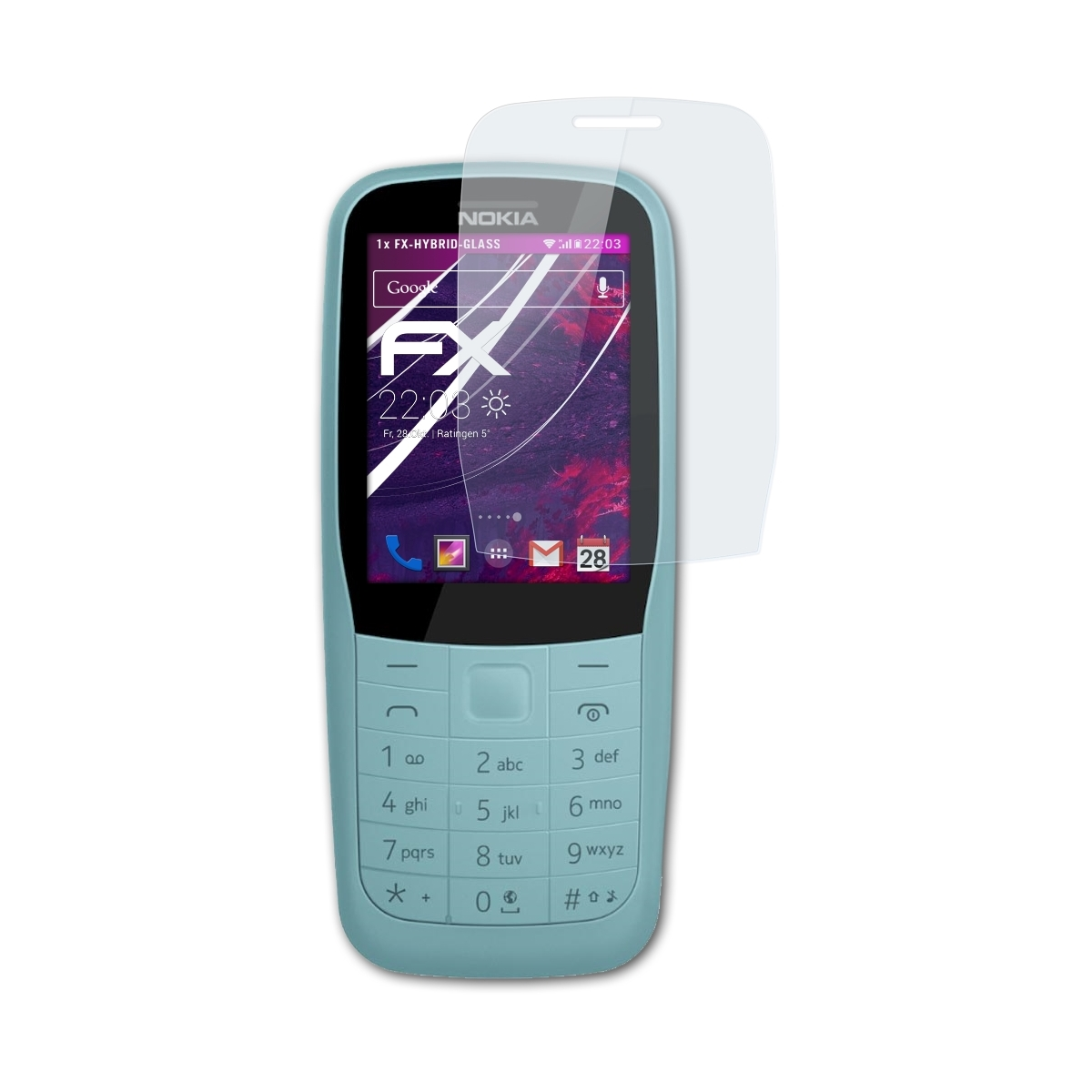 (2019)) Schutzglas(für 4G 220 Nokia FX-Hybrid-Glass ATFOLIX