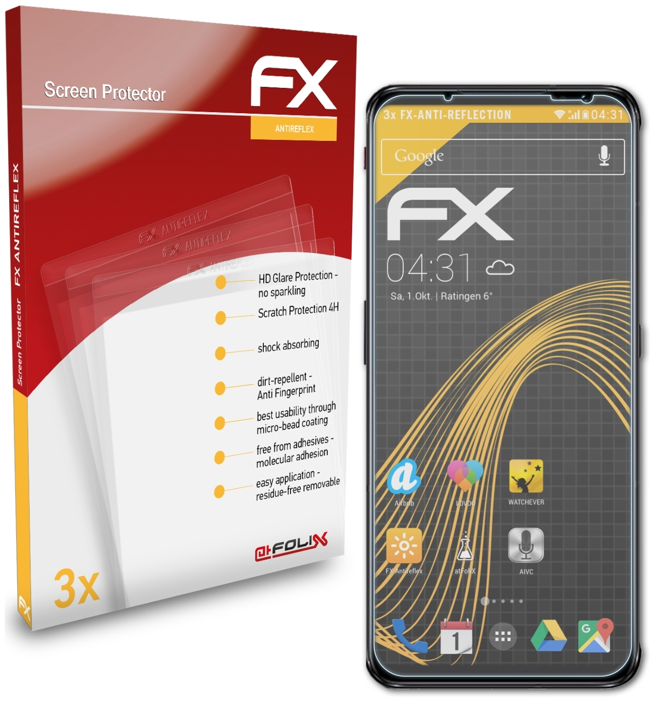 Pro) 3x Red Magic FX-Antireflex 6 ATFOLIX Displayschutz(für Nubia
