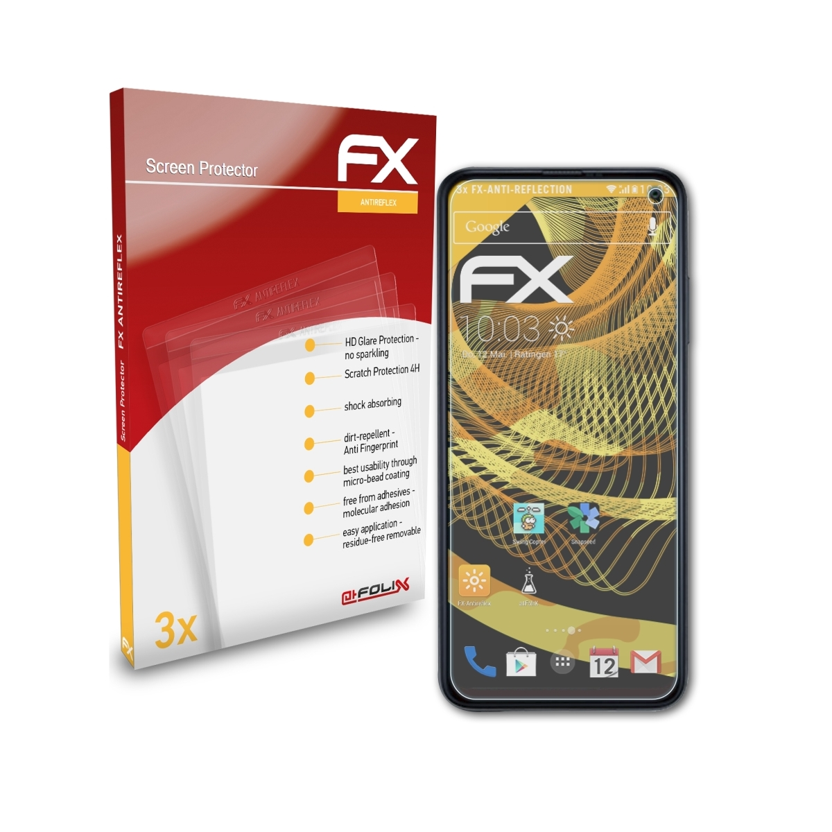 ATFOLIX FX-Antireflex Galaxy F52) 3x Displayschutz(für Samsung