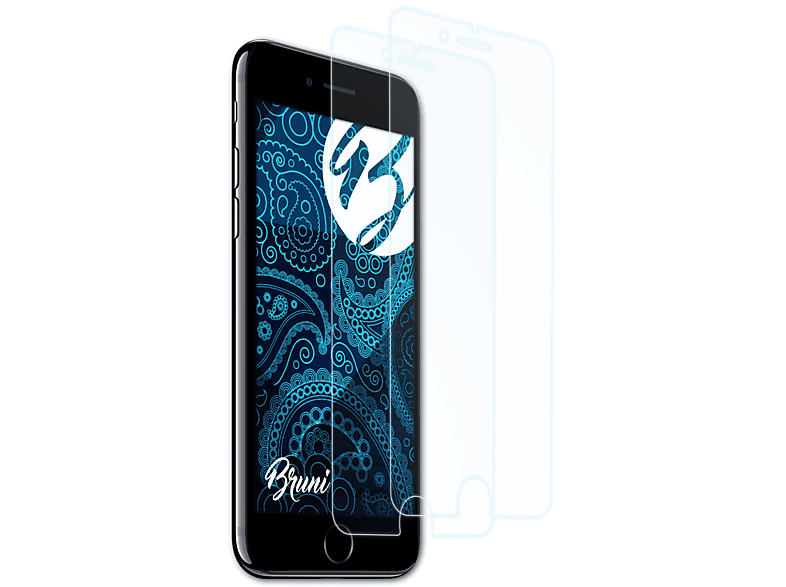 BRUNI 2x Basics-Clear Schutzfolie(für Apple iPhone 8 / 7 (Front))