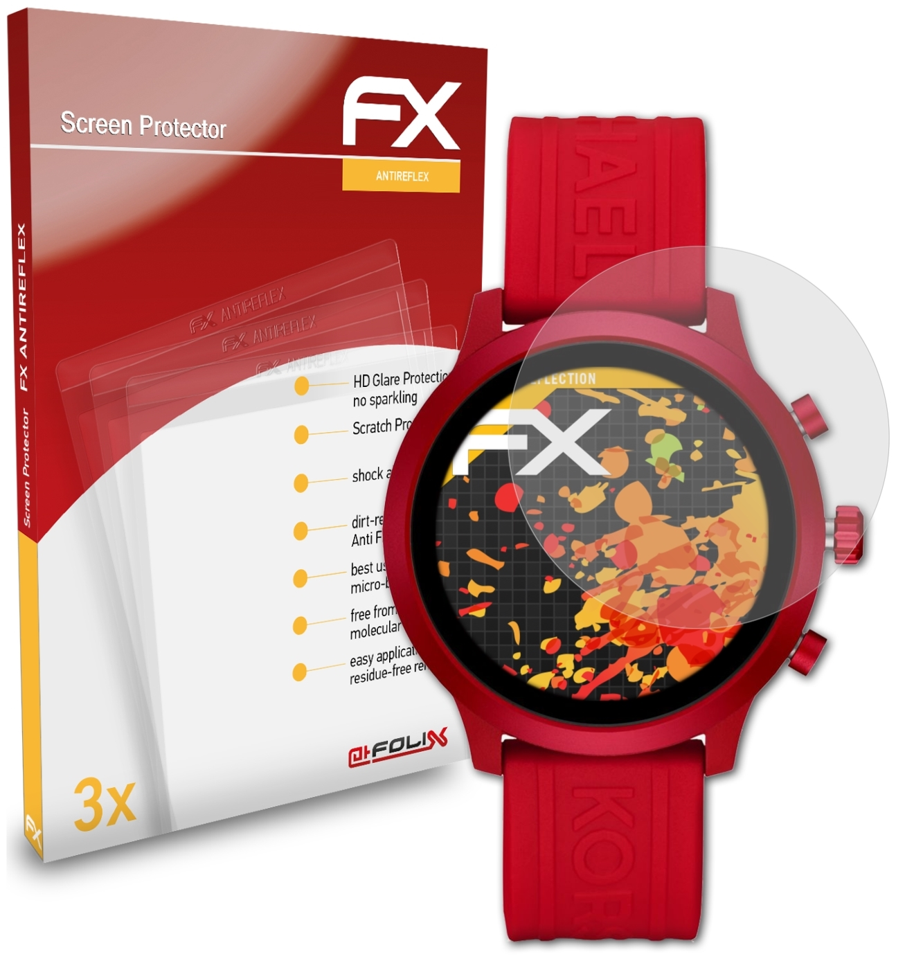 ATFOLIX 3x FX-Antireflex Michael Displayschutz(für Kors GO)