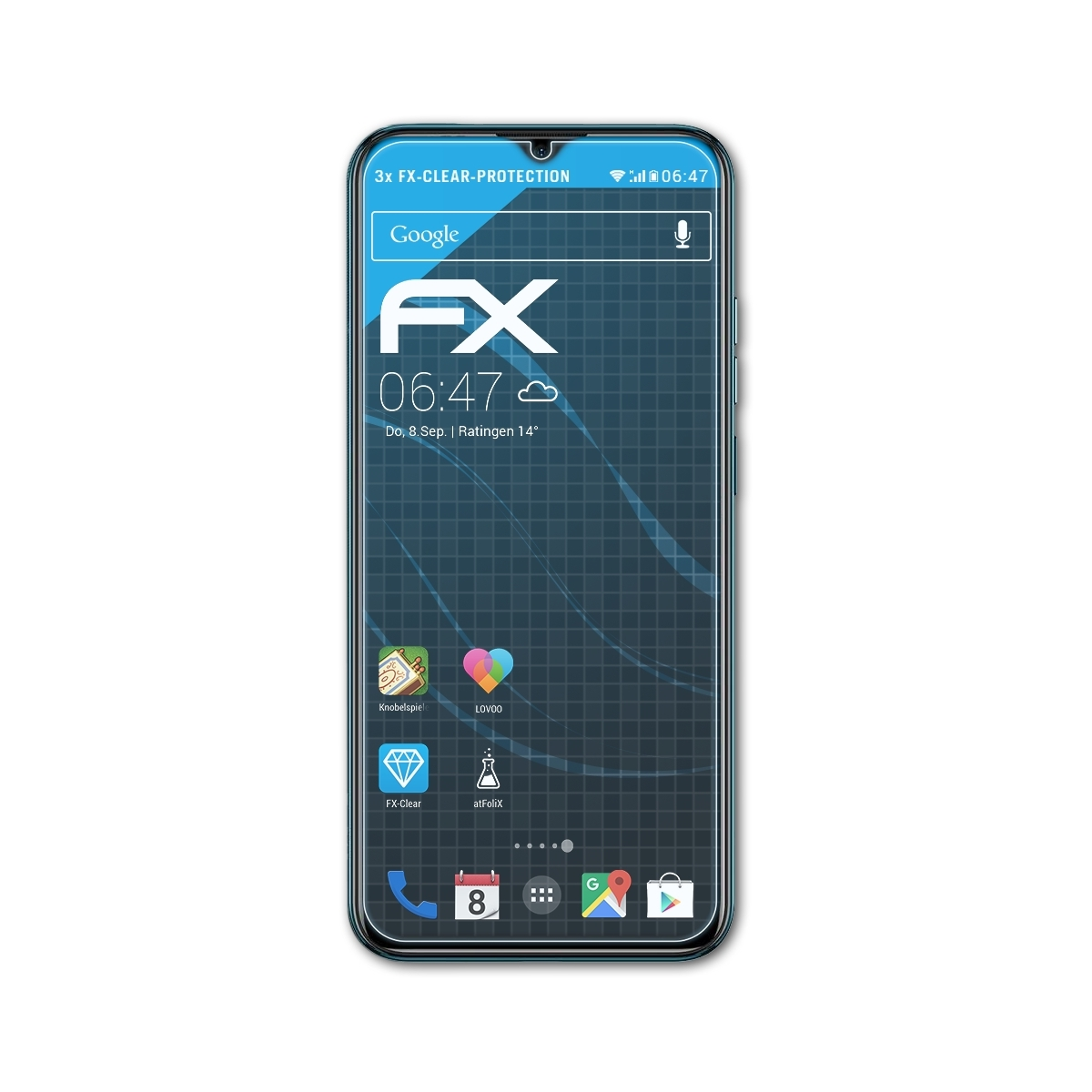 9P) ATFOLIX Displayschutz(für Ulefone 3x Note FX-Clear