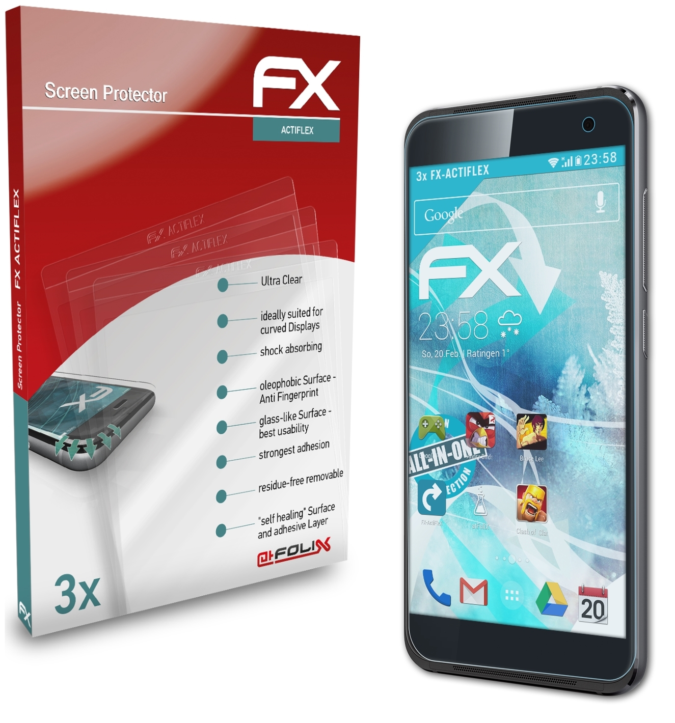 ATFOLIX 3x Smart FX-ActiFleX Vodafone Displayschutz(für 7) Platinum
