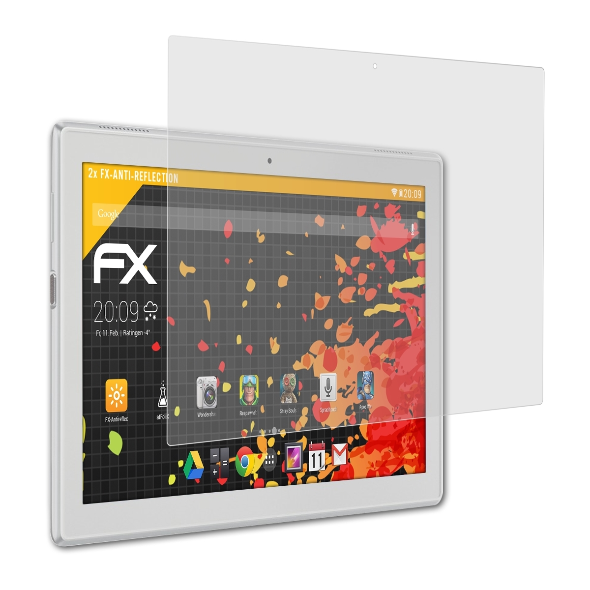 2x ATFOLIX Lenovo FX-Antireflex Tab 4 10) Displayschutz(für