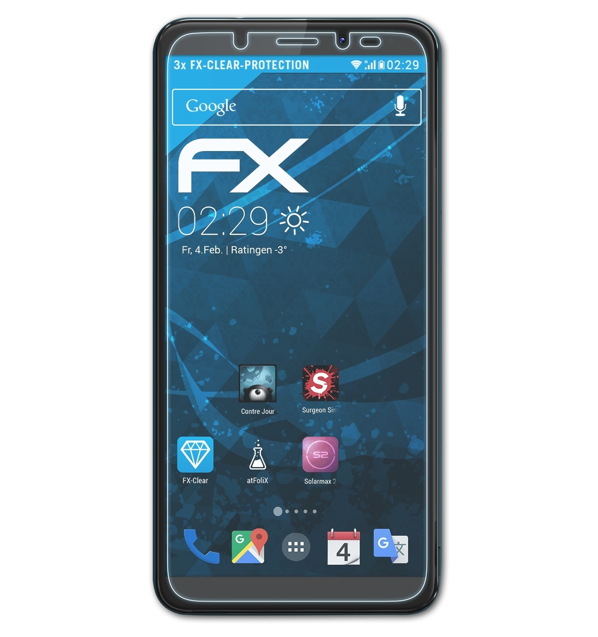 FX-Clear Displayschutz(für View) ATFOLIX 3x Wiko