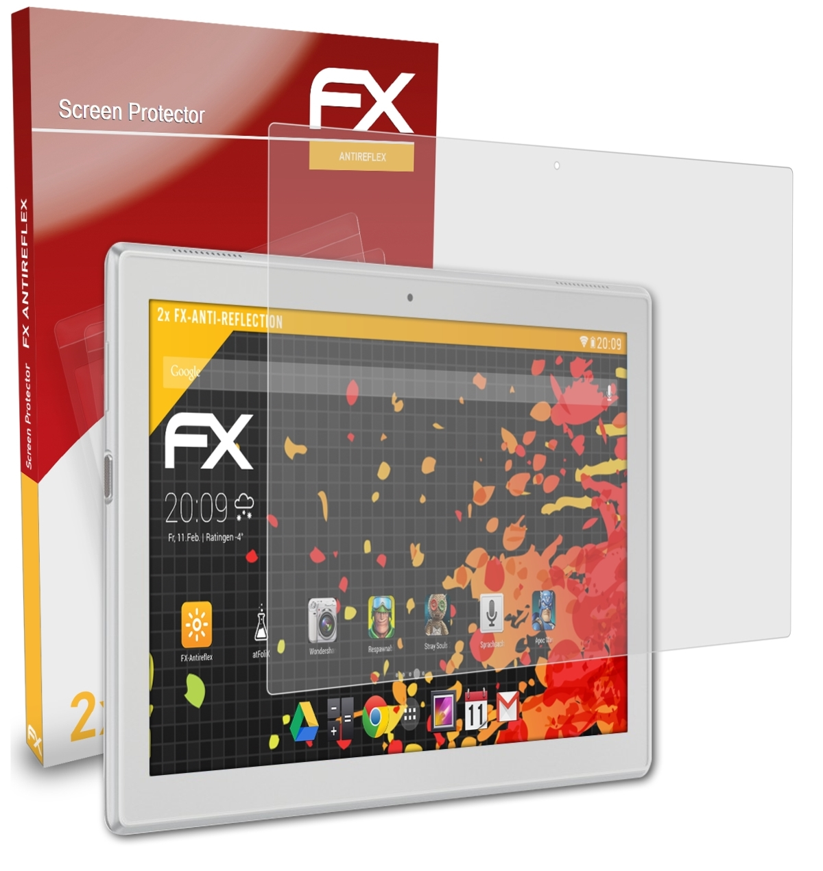 Tab 10) FX-Antireflex Displayschutz(für Lenovo 4 ATFOLIX 2x