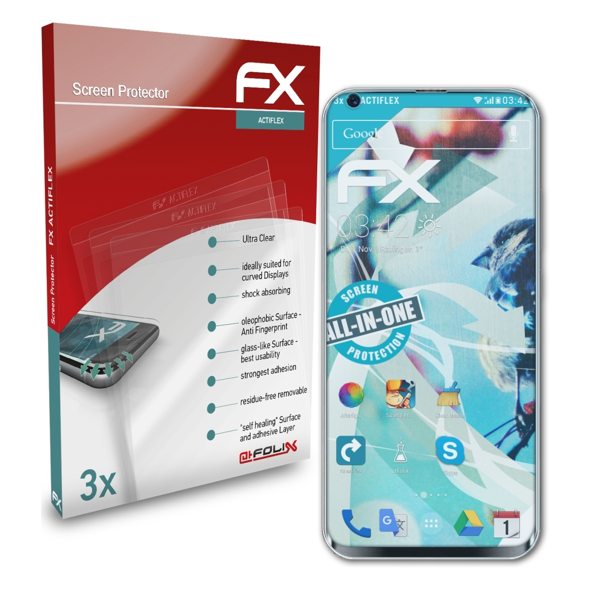 ATFOLIX 3x K10) Gionee Displayschutz(für FX-ActiFleX