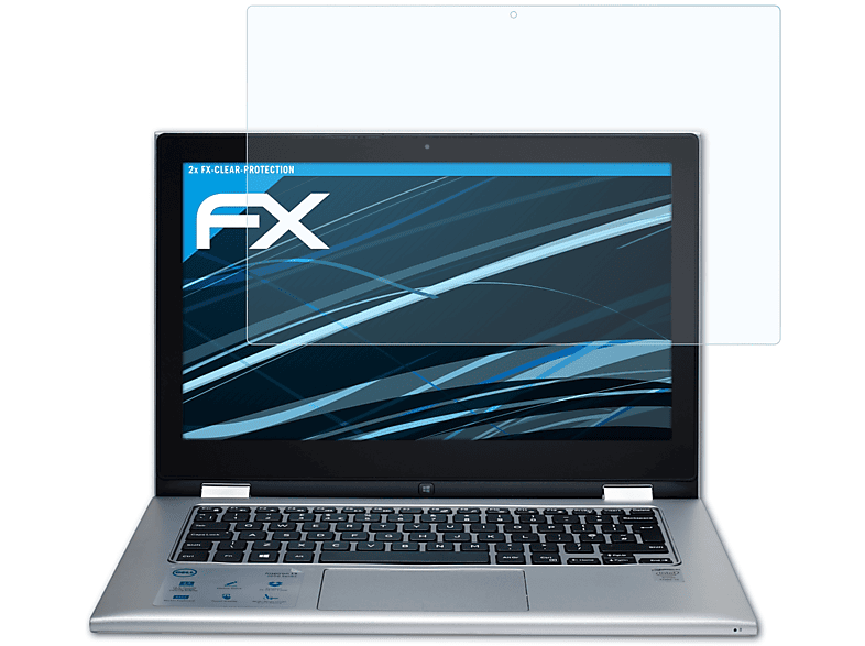 ATFOLIX 2x FX-Clear Displayschutz(für Dell Inspiron 13 7000 (2015))
