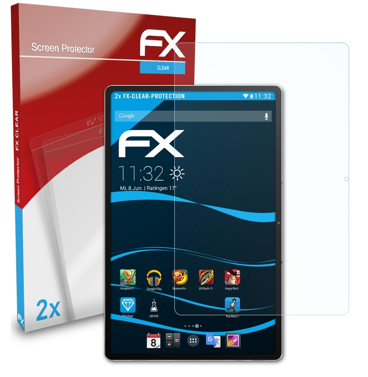 ATFOLIX 2x FX-Clear Displayschutz(für Lenovo Pro 12.6) Pad Xiaoxin