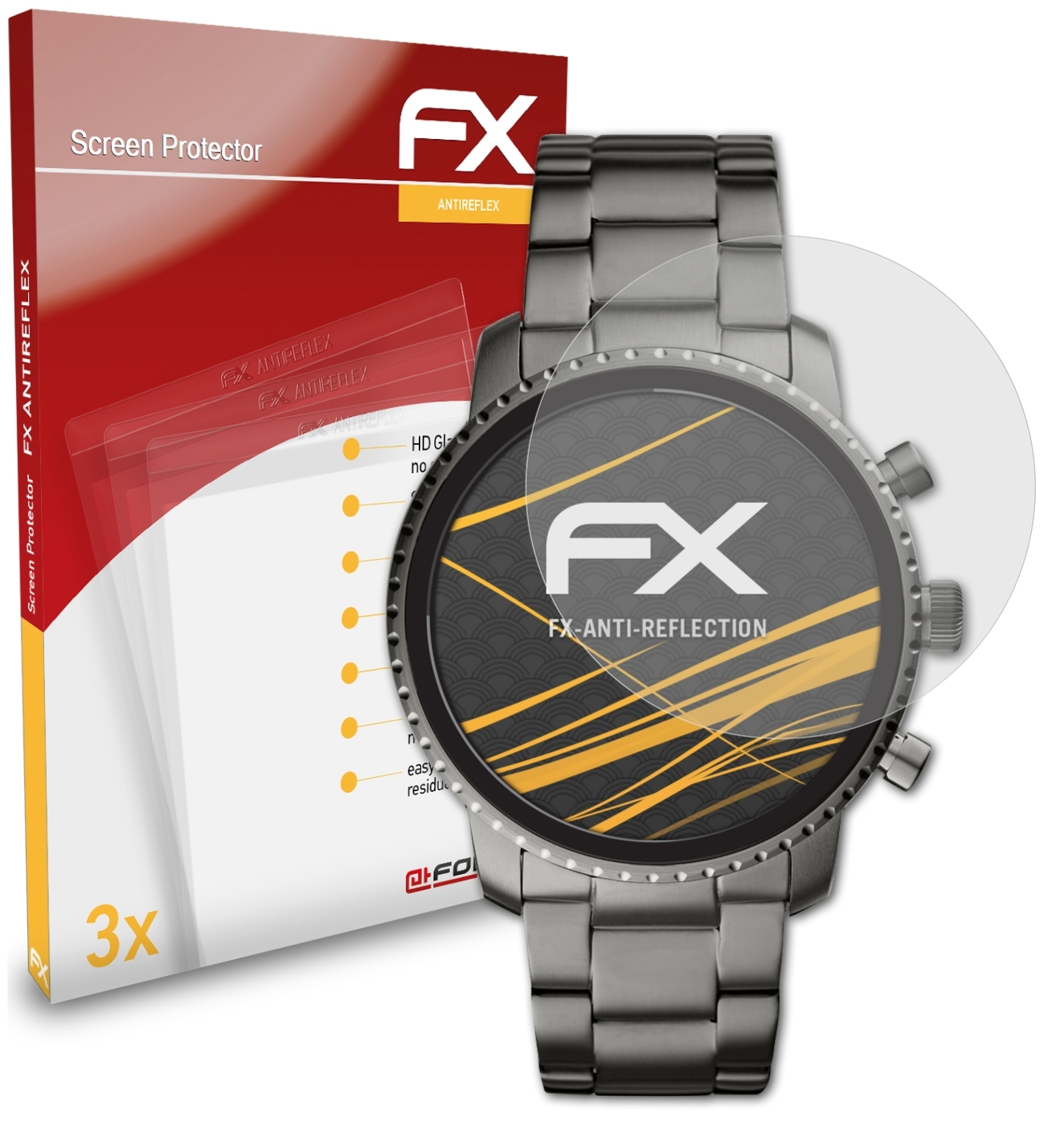 ATFOLIX 3x FX-Antireflex Displayschutz(für Explorist Generation)) Q HR Fossil (4
