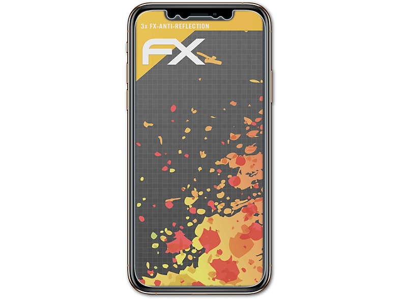 ATFOLIX 3x FX-Antireflex Displayschutz(für iPhone XS Apple cover)) (Front