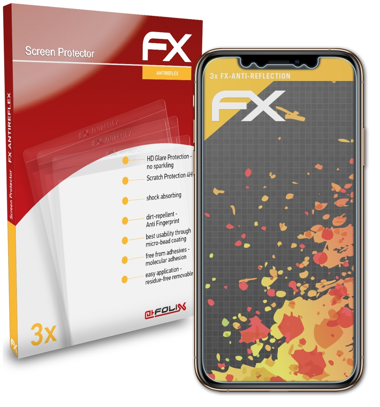 XS cover)) Displayschutz(für iPhone 3x ATFOLIX (Front FX-Antireflex Apple