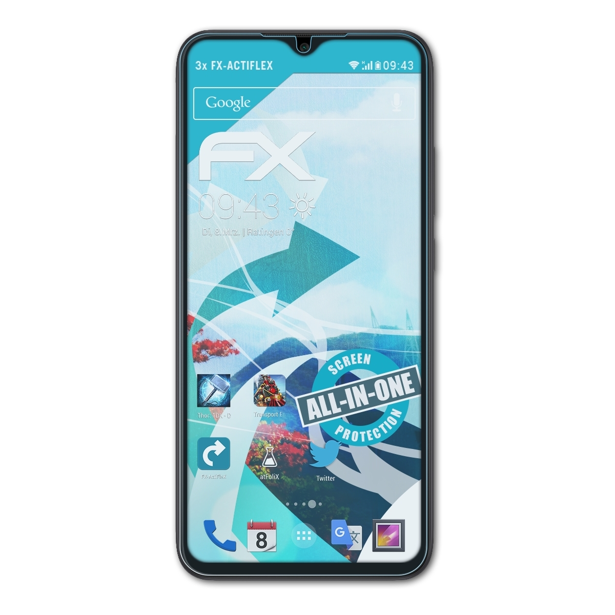 Displayschutz(für ATFOLIX Xiaomi 9A) 3x Redmi FX-ActiFleX