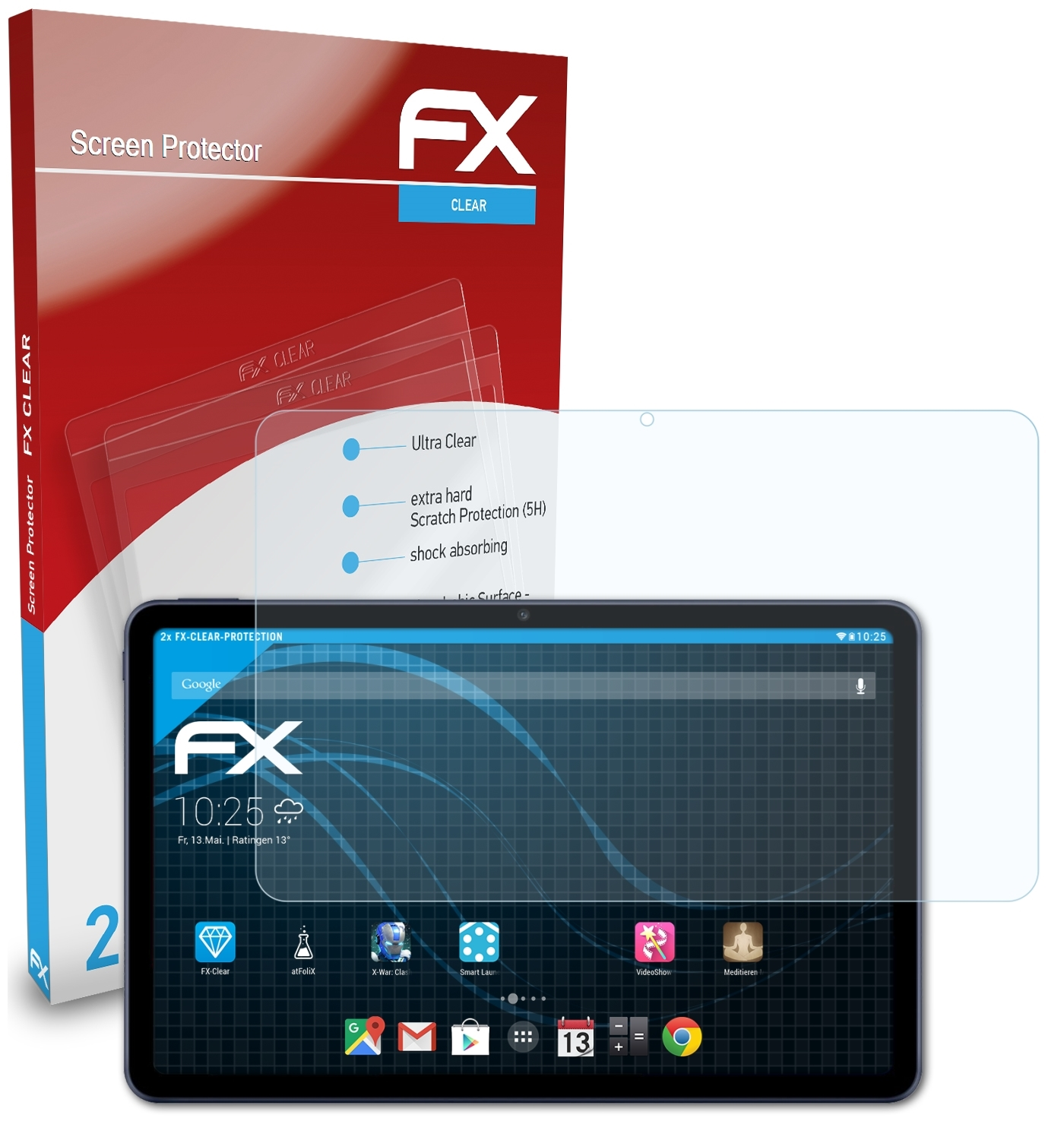 ATFOLIX 2x FX-Clear Displayschutz(für Huawei New) MatePad