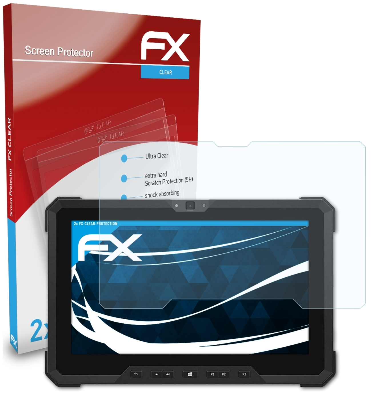 7212 ATFOLIX Rugged Dell 2x Displayschutz(für Extreme) FX-Clear Latitude