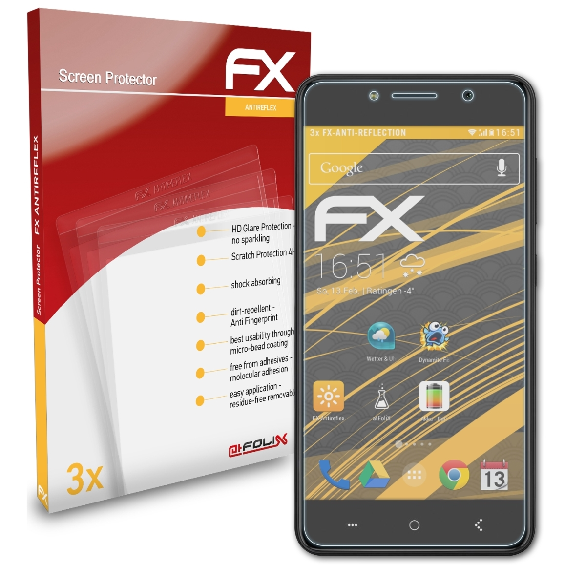 ATFOLIX 3x FX-Antireflex 1) Displayschutz(für M-Net Power