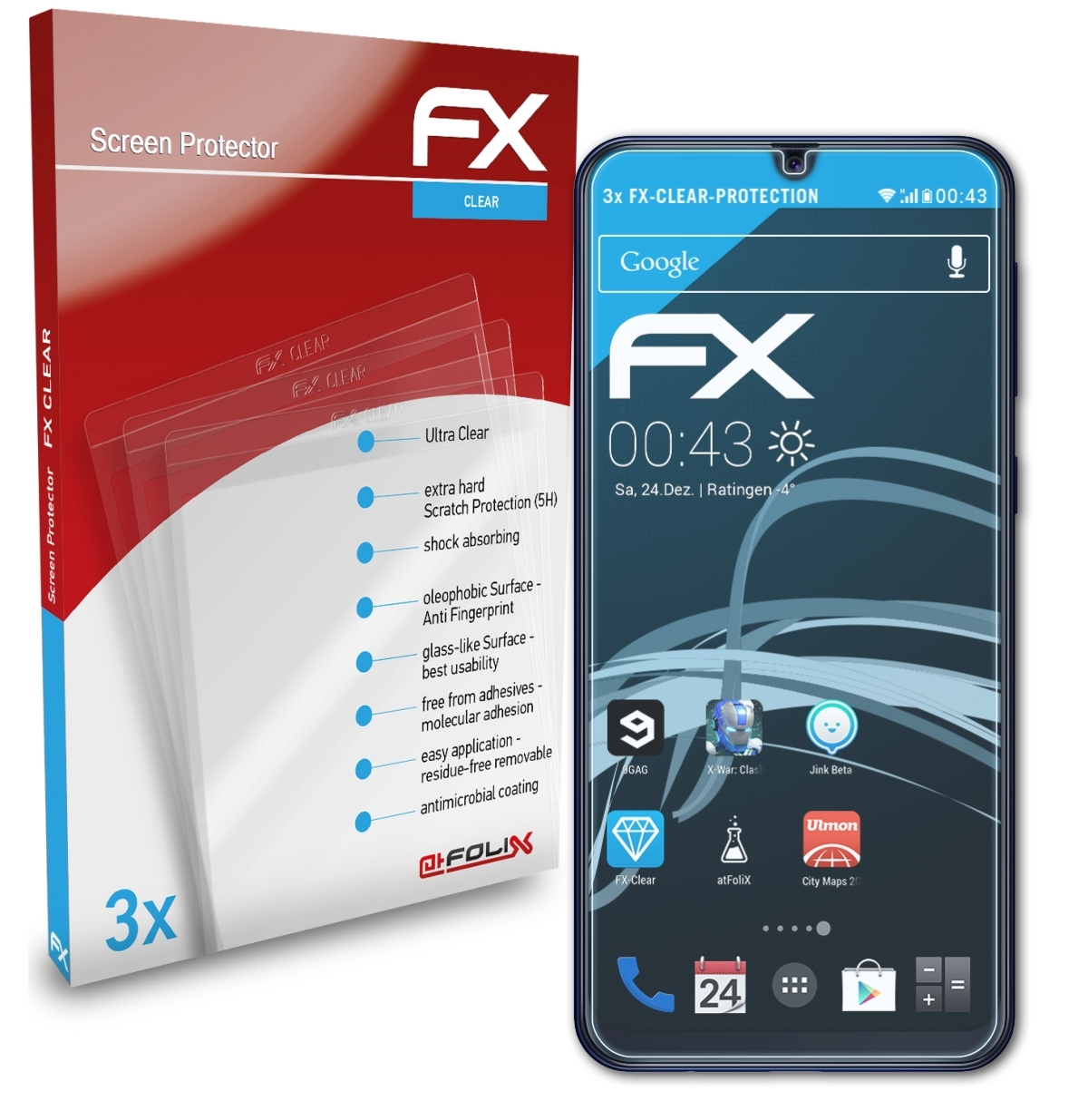 FX-Clear Galaxy 3x Samsung M21) Displayschutz(für ATFOLIX