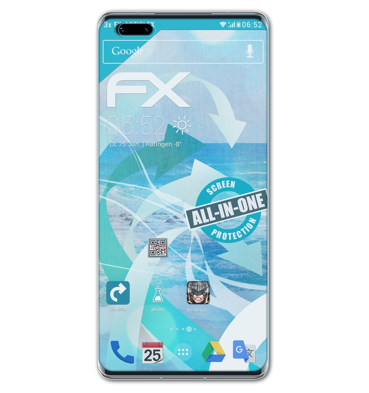 3x Huawei Pro) FX-ActiFleX ATFOLIX Mate 40 Displayschutz(für