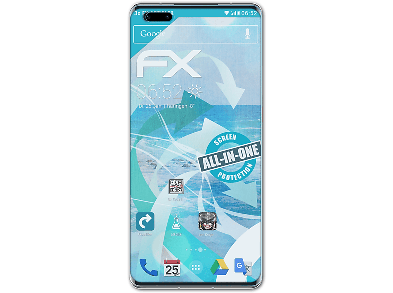 3x Huawei Pro) FX-ActiFleX ATFOLIX Mate 40 Displayschutz(für
