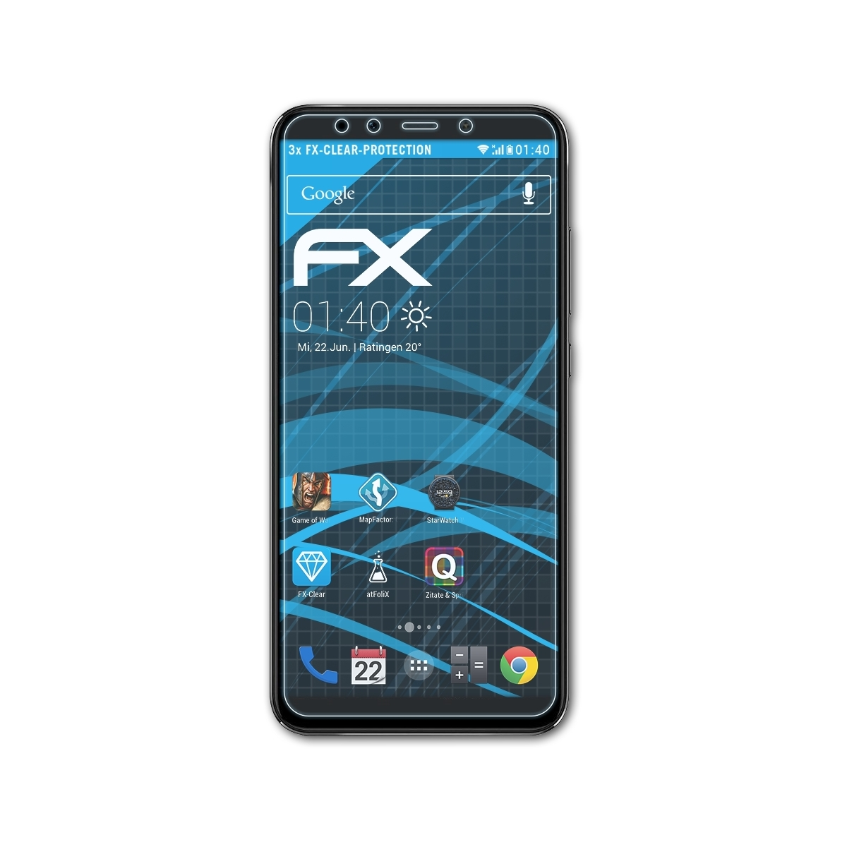 Mi 6X) 3x FX-Clear Displayschutz(für ATFOLIX Xiaomi