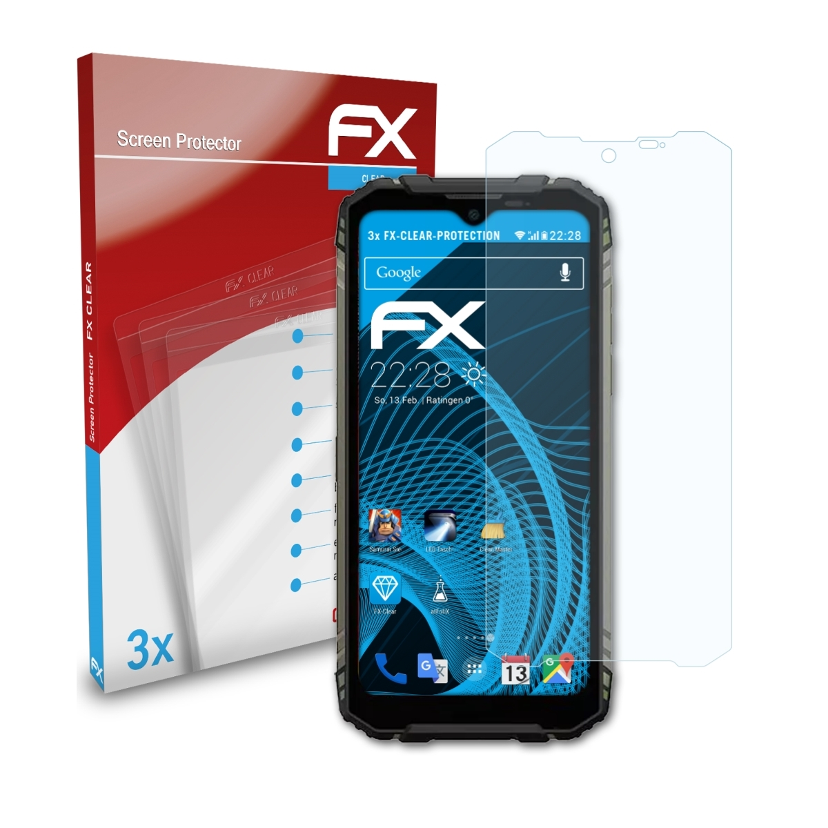 ATFOLIX 3x FX-Clear Displayschutz(für Doogee Pro) S96