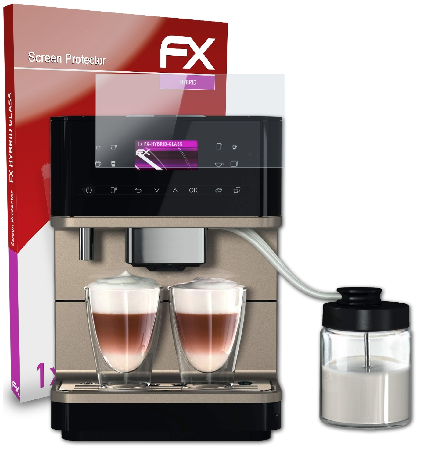 ATFOLIX FX-Hybrid-Glass Schutzglas(für 6360 MilkPerfection) Miele CM