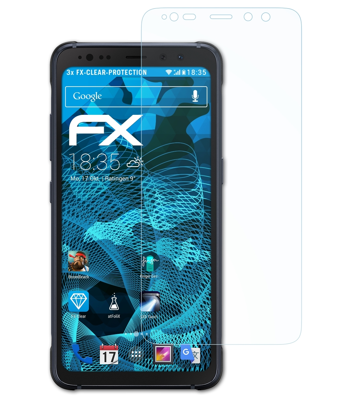 ATFOLIX 3x FX-Clear Galaxy S8 Active) Displayschutz(für Samsung