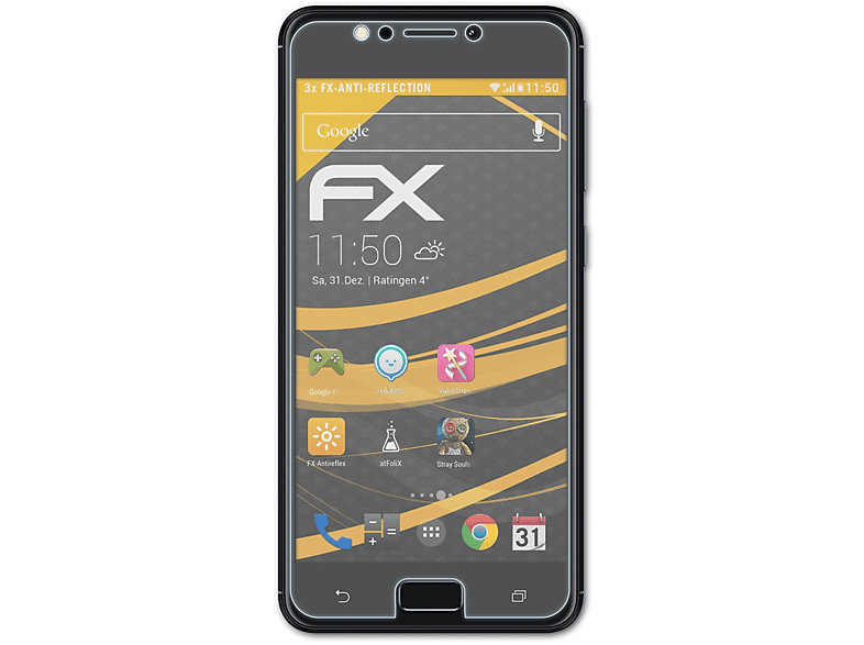 ATFOLIX 3x FX-Antireflex Displayschutz(für Asus ZenFone 4 Max (ZC520KL))