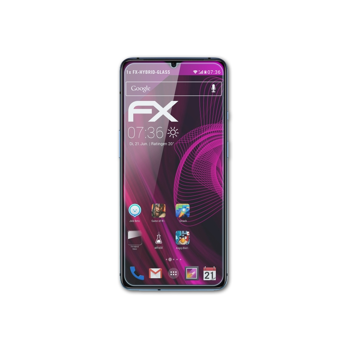 Schutzglas(für OnePlus 7T) FX-Hybrid-Glass ATFOLIX