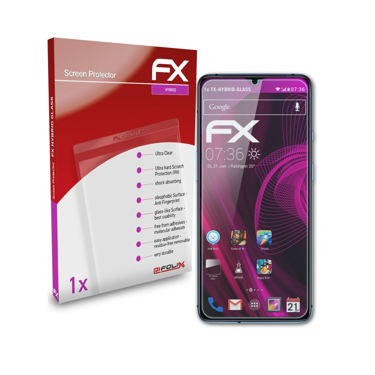 Schutzglas(für ATFOLIX 7T) FX-Hybrid-Glass OnePlus