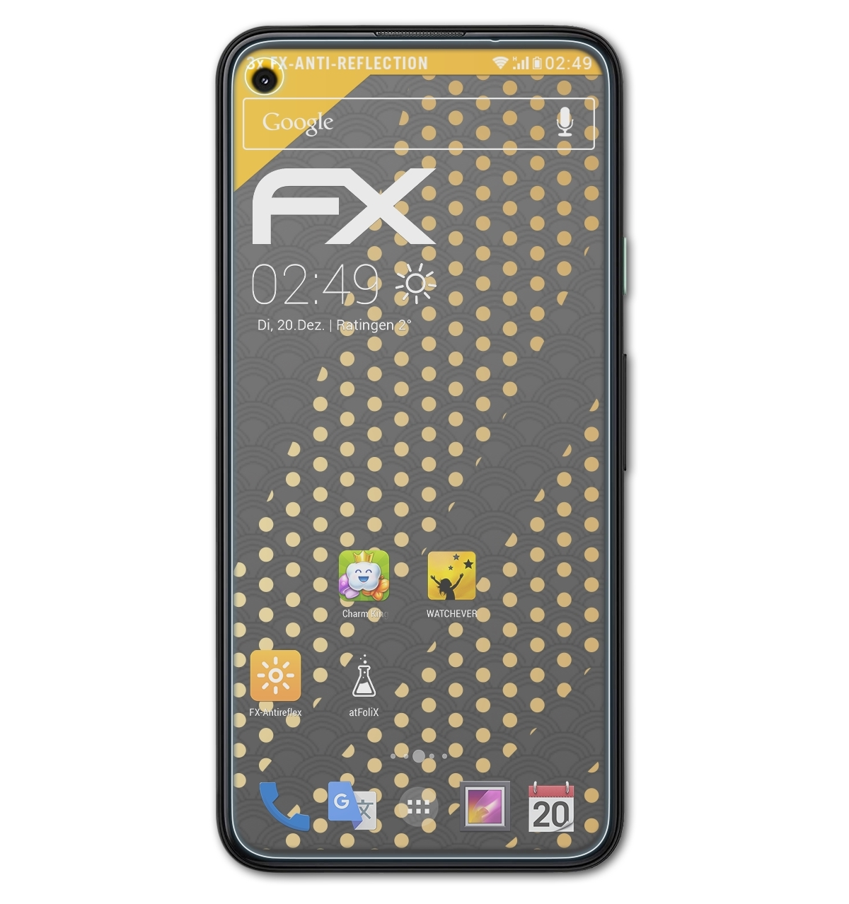 FX-Antireflex 4a) ATFOLIX Pixel 3x Displayschutz(für Google