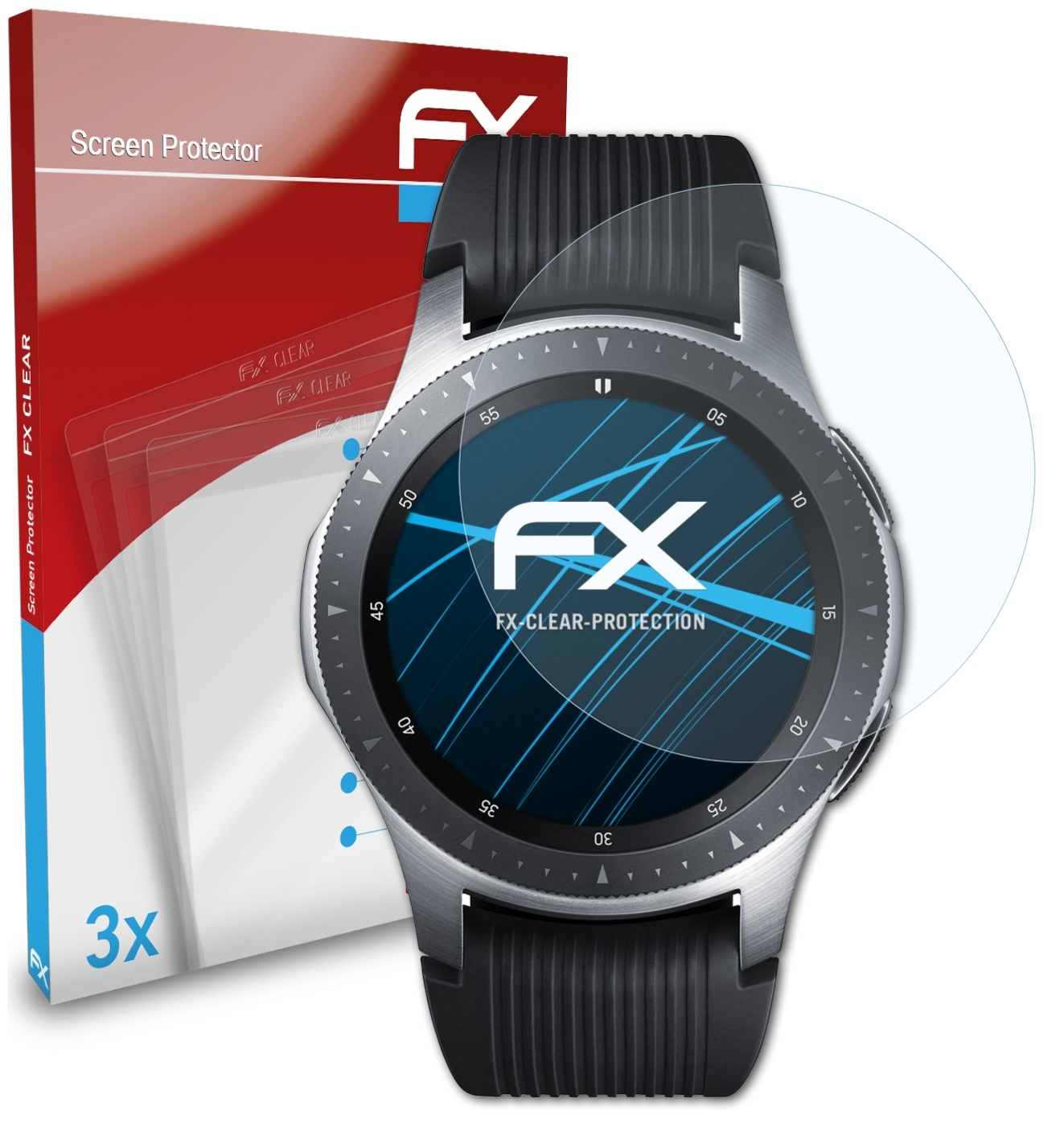 ATFOLIX 3x FX-Clear Displayschutz(für (46 mm)) Galaxy Samsung Watch